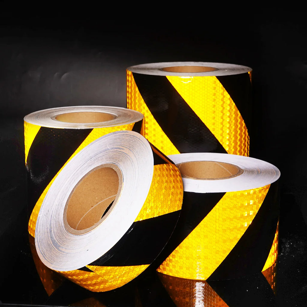 Yellow Twill Reflective Tapes Waterproof Adhesive Strips Hazard Reflector Warning Conspicuity Stickers Qme