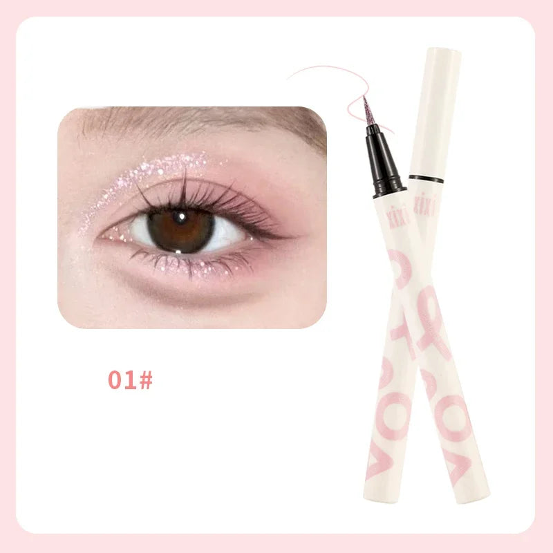 Liquid Aurora Blue Shiny Eye Liner Pen Glitter Phosphorescence Pigment Waterproof Shimmer Sparkling Eyeliners Diamond Eye Makeup Qme 01