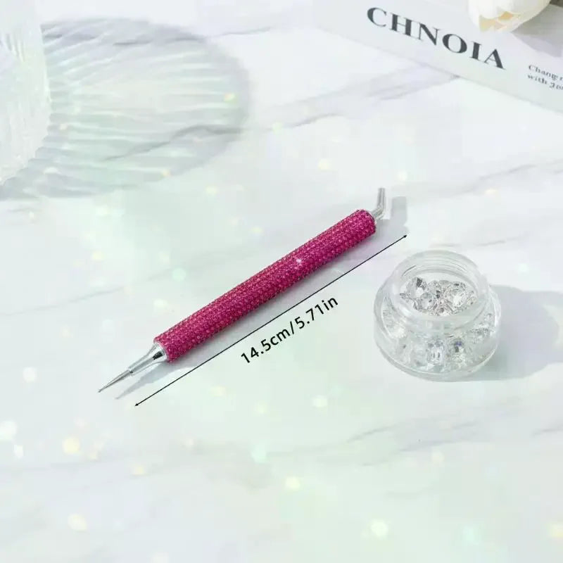 Dual Sided Nail Art Rhinestone Picker Pen Self Adhesive Pickup Tool Qme