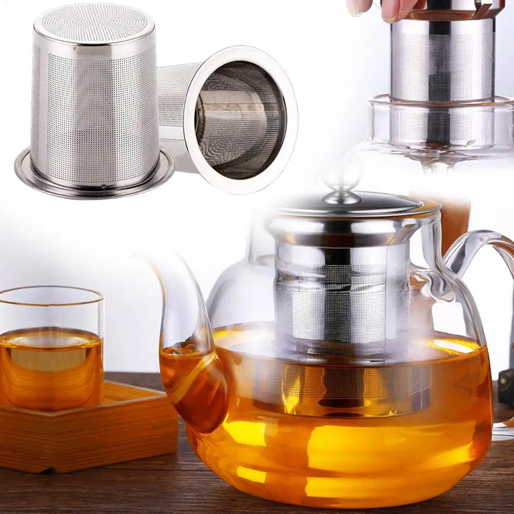 1pcs Loose Tea Steeper Stainless Steel Fine Mesh Strainers Large Capacity Teapot Infuser Filter For Tea LeafAnd Spices Straining Qme