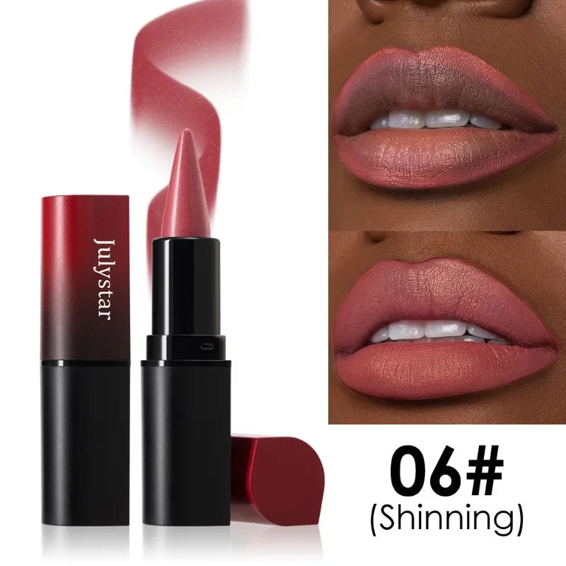 Chocolate Colored Lipstick Long Pointed Design Matte Lip Liner & Lip Stick Combination Red Tint Velvet Lasting Makeup Lipstick Qme 06