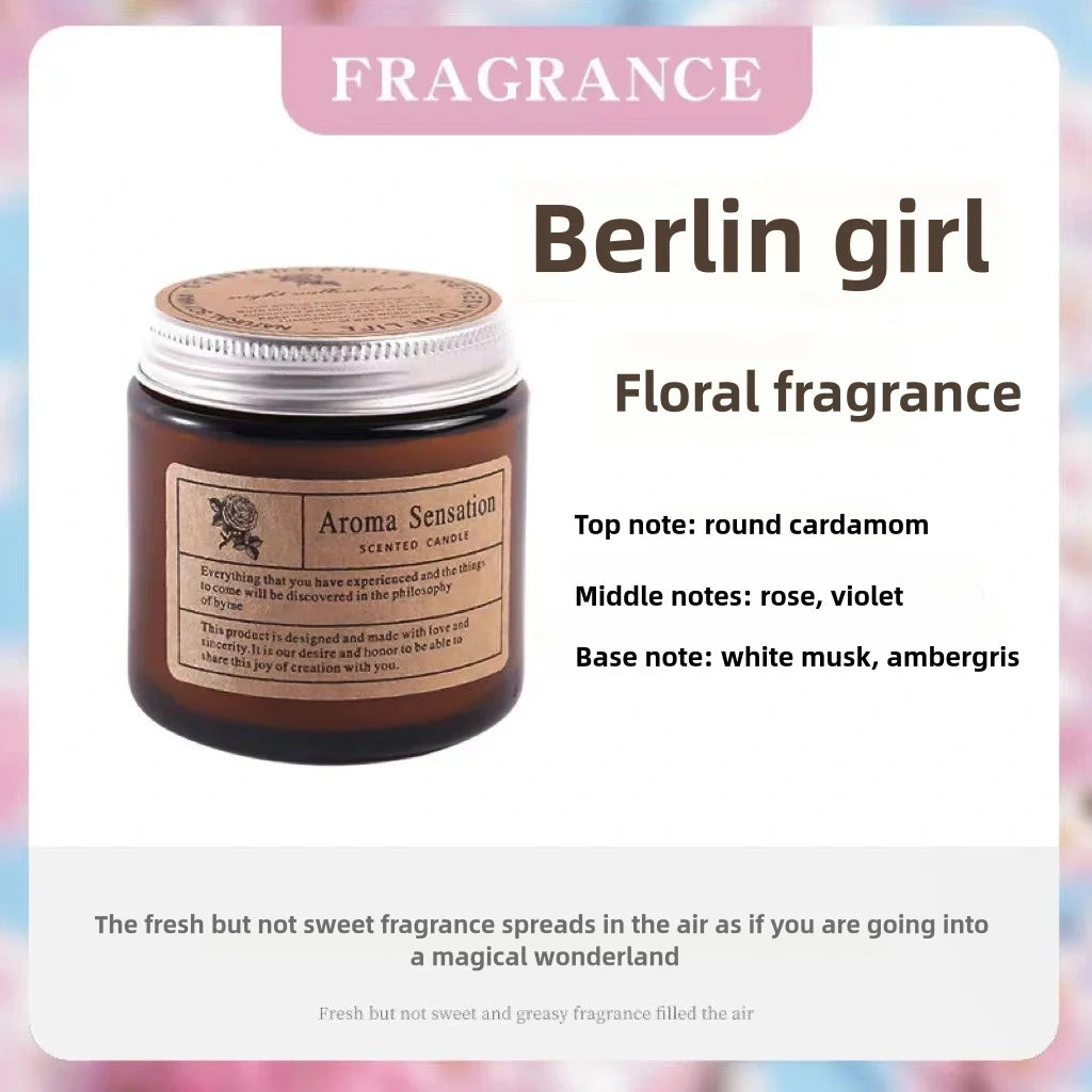 Scented Candles Smokeless Soy Candle Essential Oil Aromatic Candle Luxury Decoration Candle Wedding Gifts Party Home Decoration Qme Berlin Girl