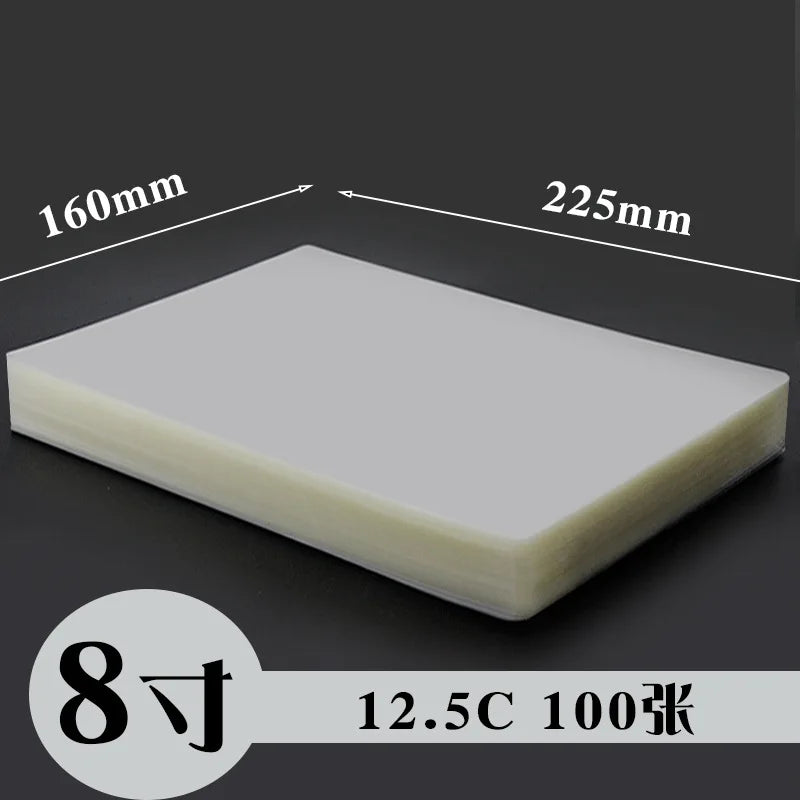 A4 A3 Thermal Laminating Sheets Waterproof Clear Transparent Laminator Film for Photos Documents Cards Protection 80-150mic Qme A5 12.5C 160 225mm