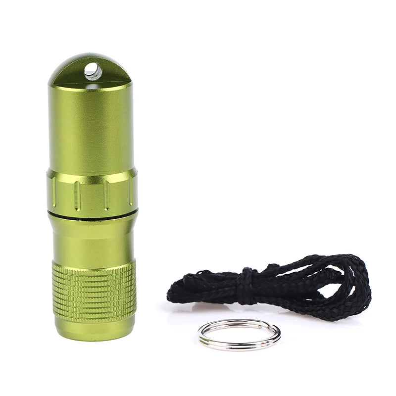 Portable Pill Case Waterproof EDC Container Capsule Airtight Aluminum Qme Green
