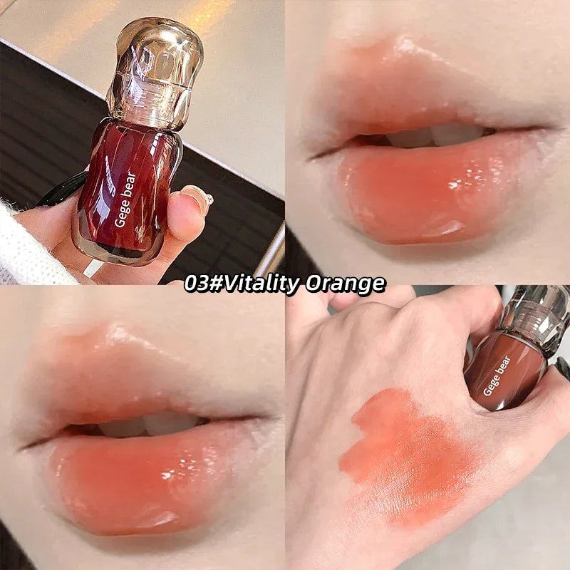 Jelly Mirror Lip Glaze Non-stick Lip Tint Lasting Cosmetic Liquid Moisturizing Water Bomb Crystal Lipstick Korean Glass Gloss Qme 03