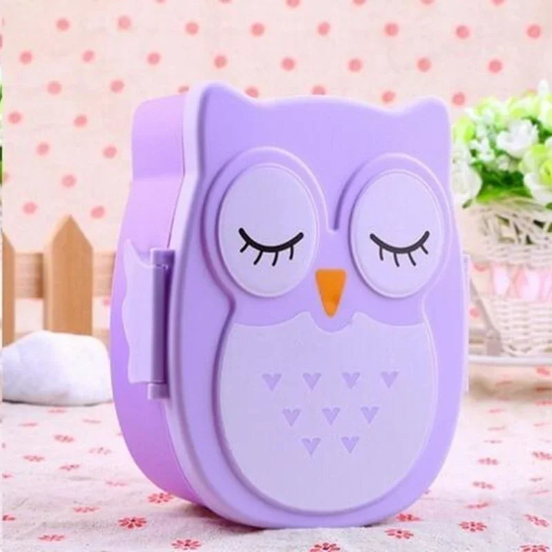 Portable Plastic Children Students Lunch Box Bento Food Container Qme Purple