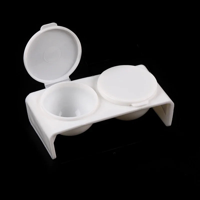 Crystal Liquid Bowl Nail Tools with 2 Holes And Cap for Pigments Thinners Water Glitter Acrylic Powder And Nail Pen Wash Cup Qme 1pcs