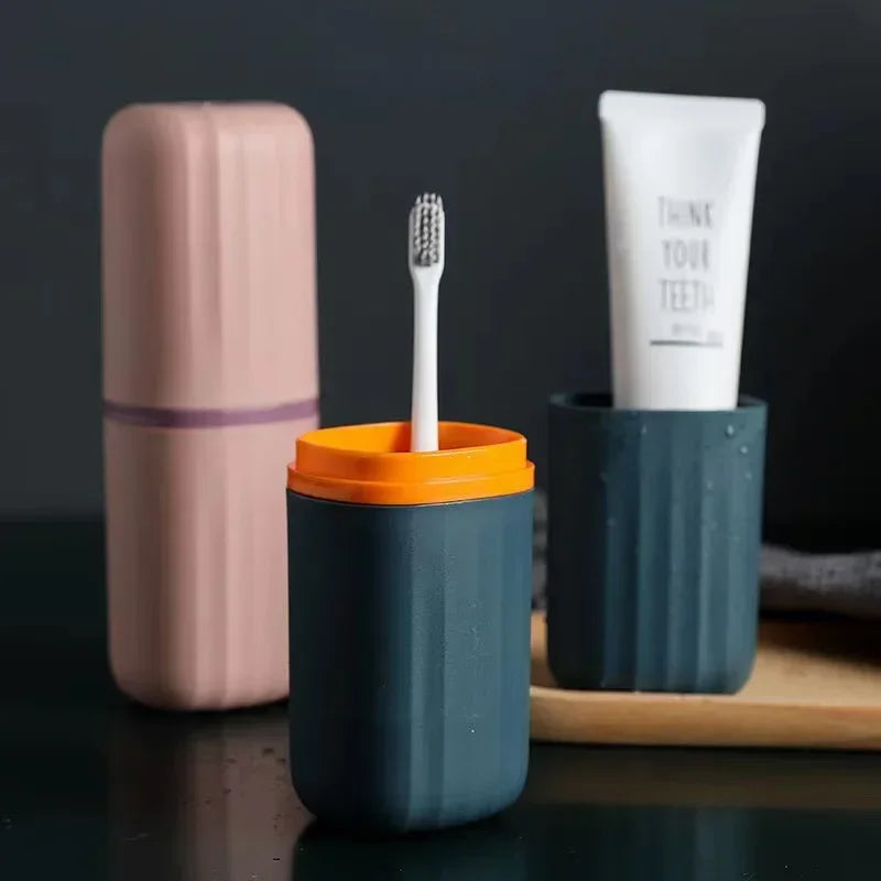 Simple Home Travel Rinse Cup Mouthwash Cup Tooth Bucket Toothbrush Toothpaste Storage Box Toothpaste Box Portable Set Qme