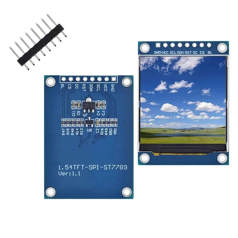 1.54 Inch 1.54" Full Color TFT Display Module HD IPS LCD LED Screen 240x240 SPI Interface ST7789 For Arduino Qme