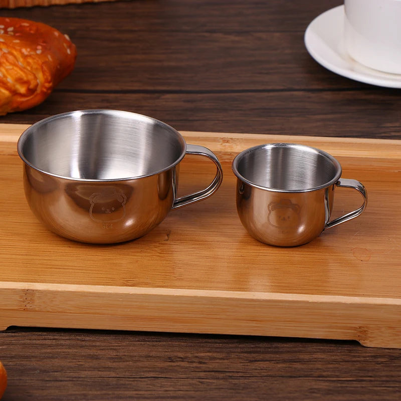 304 Stainless Steel Mini Water Cup Handle Durable Anti Scalding Milk Qme