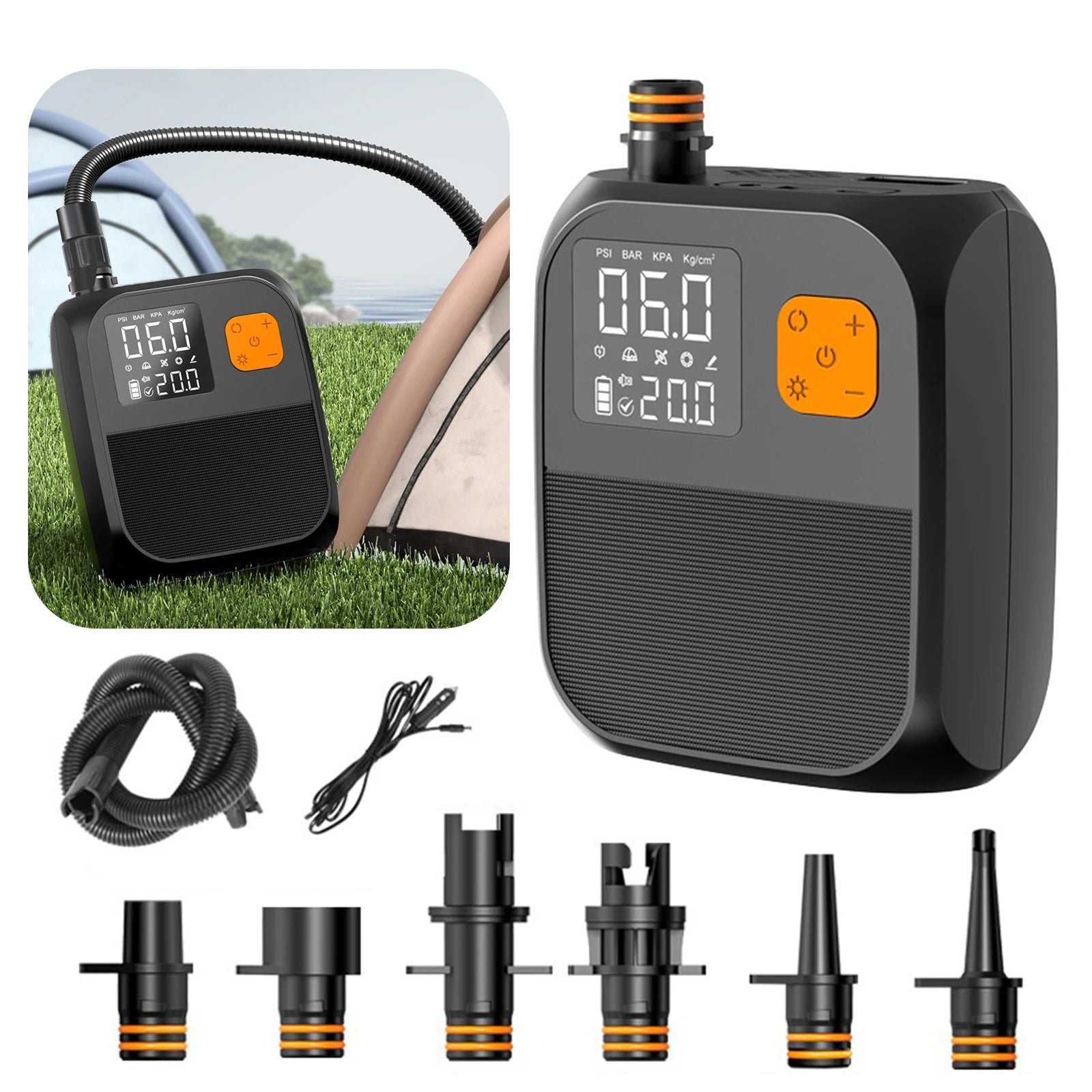 Portable 25PSI Electric Paddleboard Pump Rechargeable SUP Pump Dual Stage Inflation Portable Electric Pump For Kayaks SUP Qme