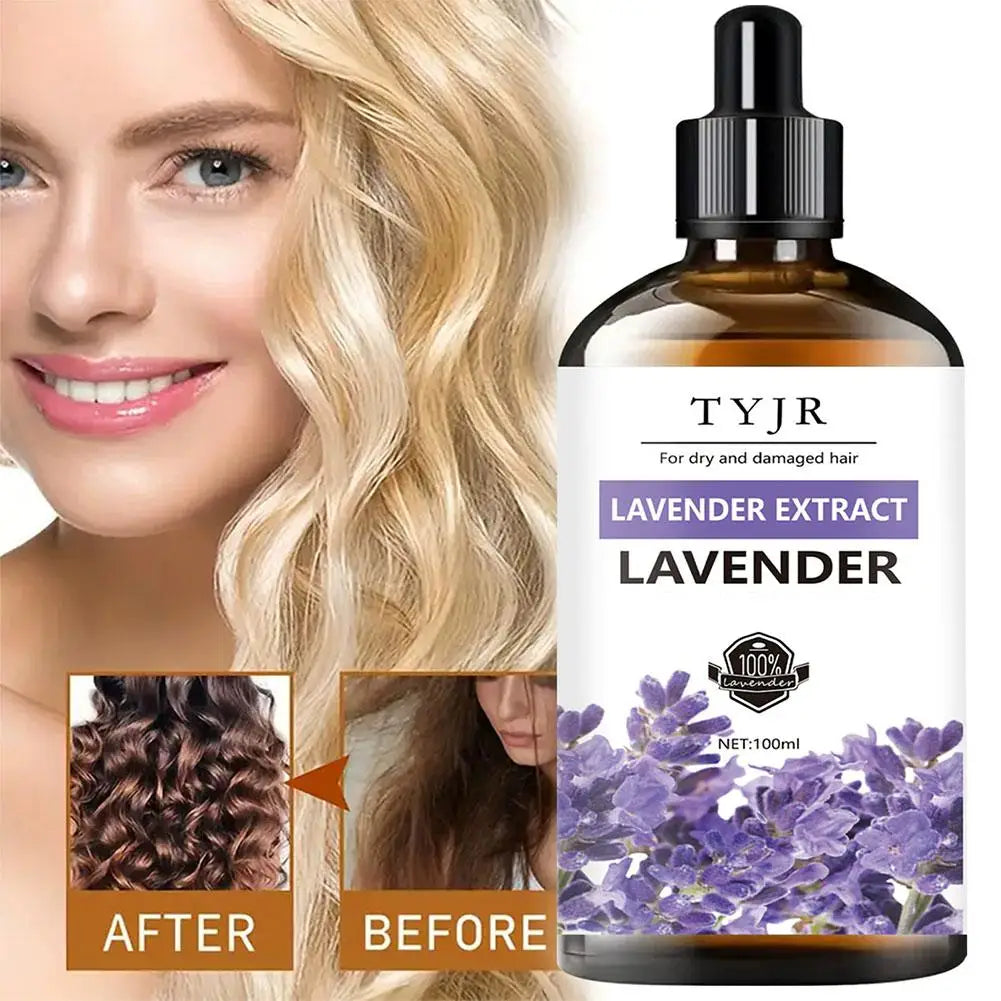 Lavender Hair Oil Hair Serum For Dry Damaged Hair, Nourishing Scalp Oil With Lavender Extract, Smooth & Shiny Hair Care Oil Qme