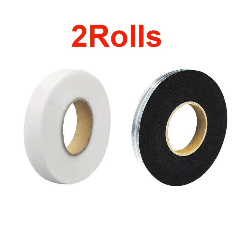 70 Yards Iron-On Fusible Hem Tape Non-woven Adhesive Hem Tape for Hemming Clothes, Pants, Curtains, DIY, 0.59 Inch Width Qme 2 rolls mixed color 1.5cmX64m