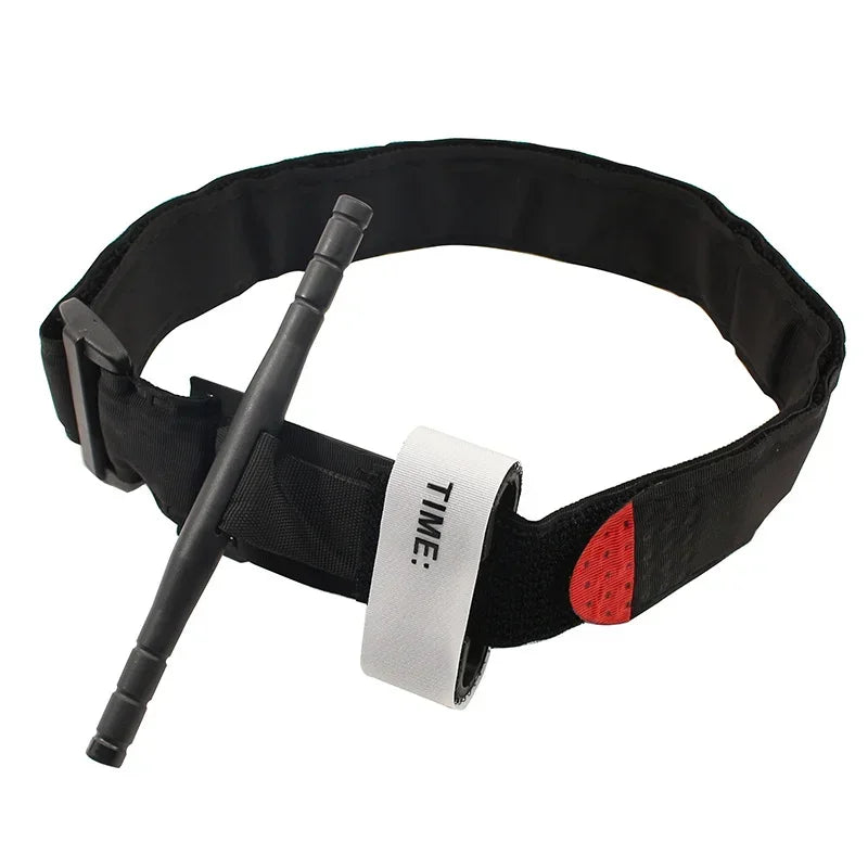 Survival Tactical Combat Application Tourniquet, Red Tip Military Medical Emergency Belt For Outdoor Exploration, First Aid Kit Qme