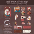 30 Sheets Coffee Theme Punch Hole Stickers for DIY Scrapbooking Guitar Phone Case Notebook Decoration Qme 2