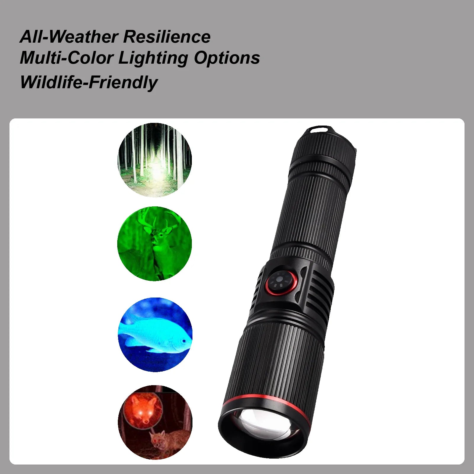 Flashlights Home Type-c Charging Torch Lamp Four-color Illumination Qme