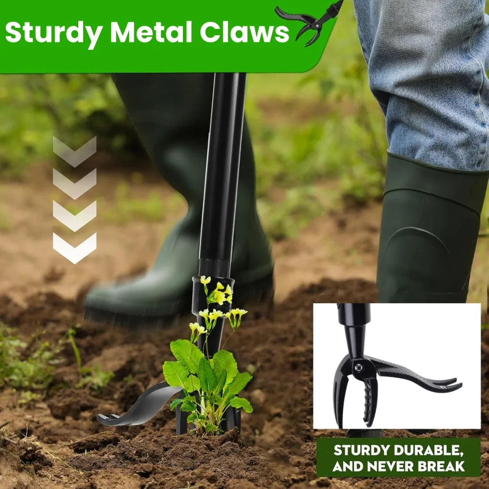 Stand Up Weed Puller Manual Vertical Weed Stuff/Pulling/Garden Tools Garden Foot Pedal Shovel Root Metal Weed Remover with Rod Qme