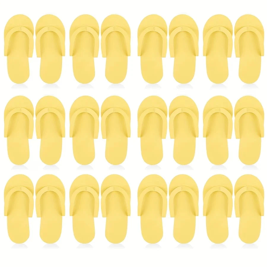 12 Pairs Manicure Slippers Nail Care Tools Spa Beauty Salon Made EVA Qme yellow