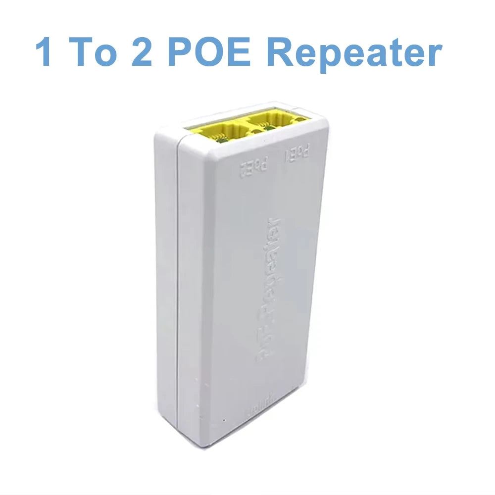 2pcs 1 To 2 Port 100Mbps POE Extender Network Switch Repeater IEEE802.3af/at Plug&Play for PoE Switch NVR IP Camera AP Qme