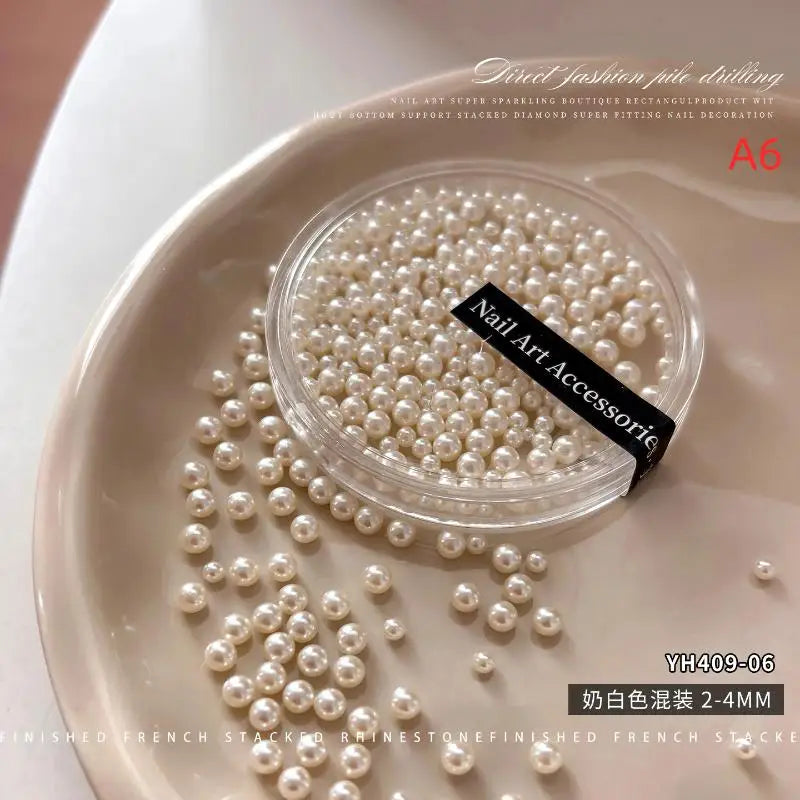 Creative 2- Pearl Resin Charms Nail Art Projects Unique Manicure Qme A6
