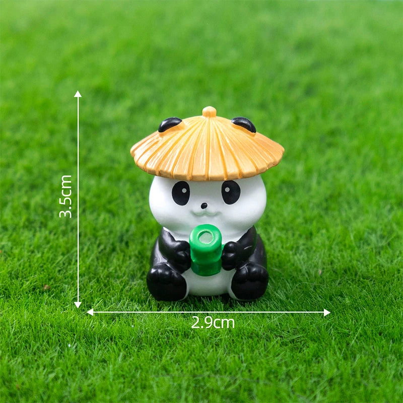 Hanging Panda Frog Figures Aquarium Decor Creative Cartoon Animal Qme A2