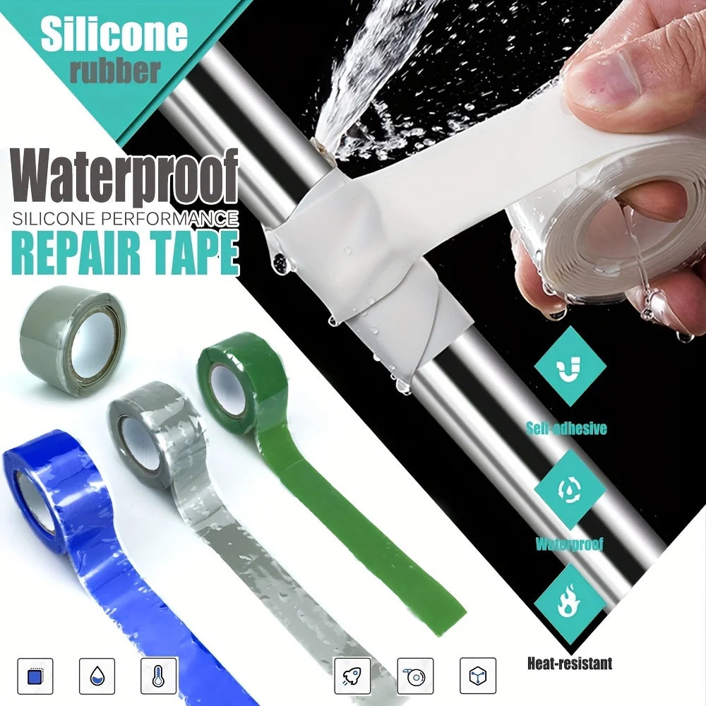 1 Roll Self-Fusing Silicone Tape, Hose Repair Tape, Leak Proof Rubber Hose Tape, Pipe For Water, High Pressure Resistance Qme