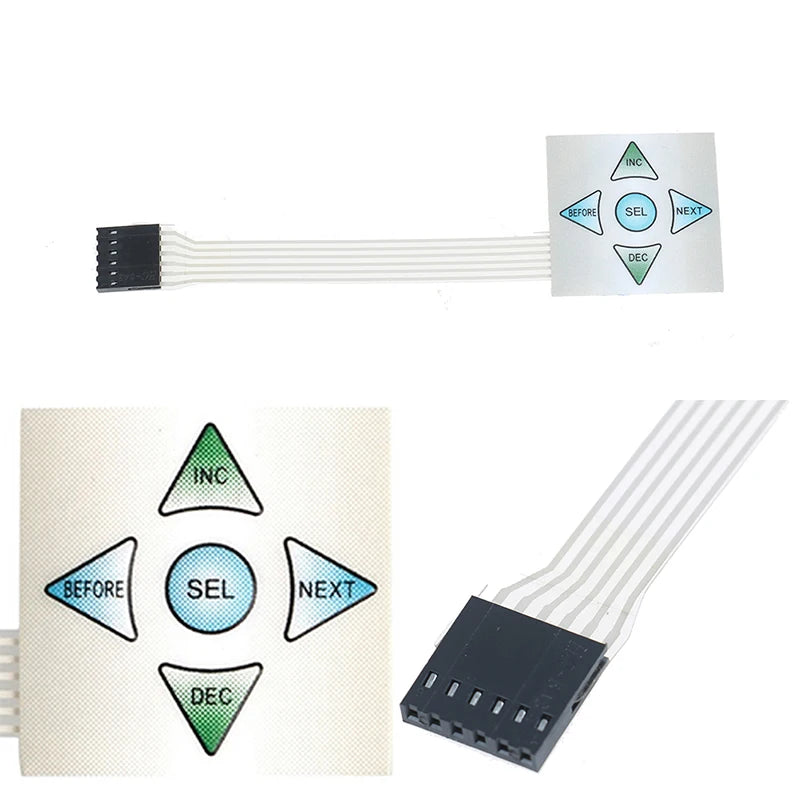 5 keys Matrix array 1x5 membrane switch keypad keyboard control panel 40*40mm. Qme