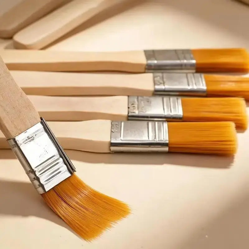 Nylon Paint Brushes Flat Wide Trim Oil Art Brush DIY Wall Cabinet Qme
