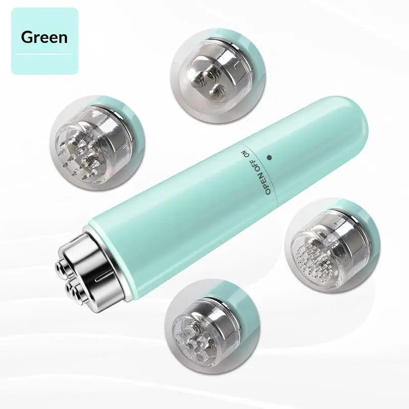 1 Electric Facial Massager Micro Vibration Eye Beauty Instrument Qme green