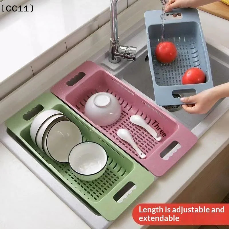 Retractable Kitchen Vegetable Fruit Washing Rack Extendable Qme