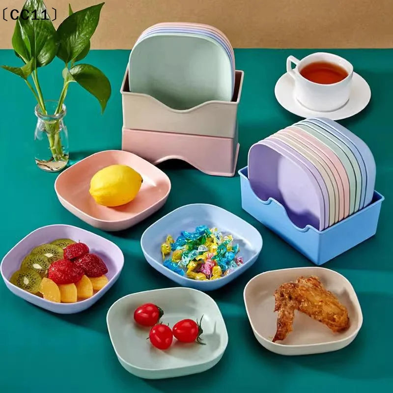Snack Plate Macaron Simple Straw Bone Spitting Candy Fruit Cookie Qme