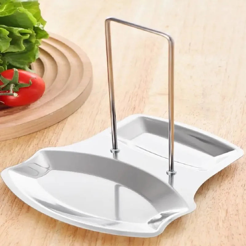Stainless Steel Pot Lid Holder Kitchen Storage Rack for Utensils And Dish Storage Multi-Functional Home Use Organizer Qme Silver