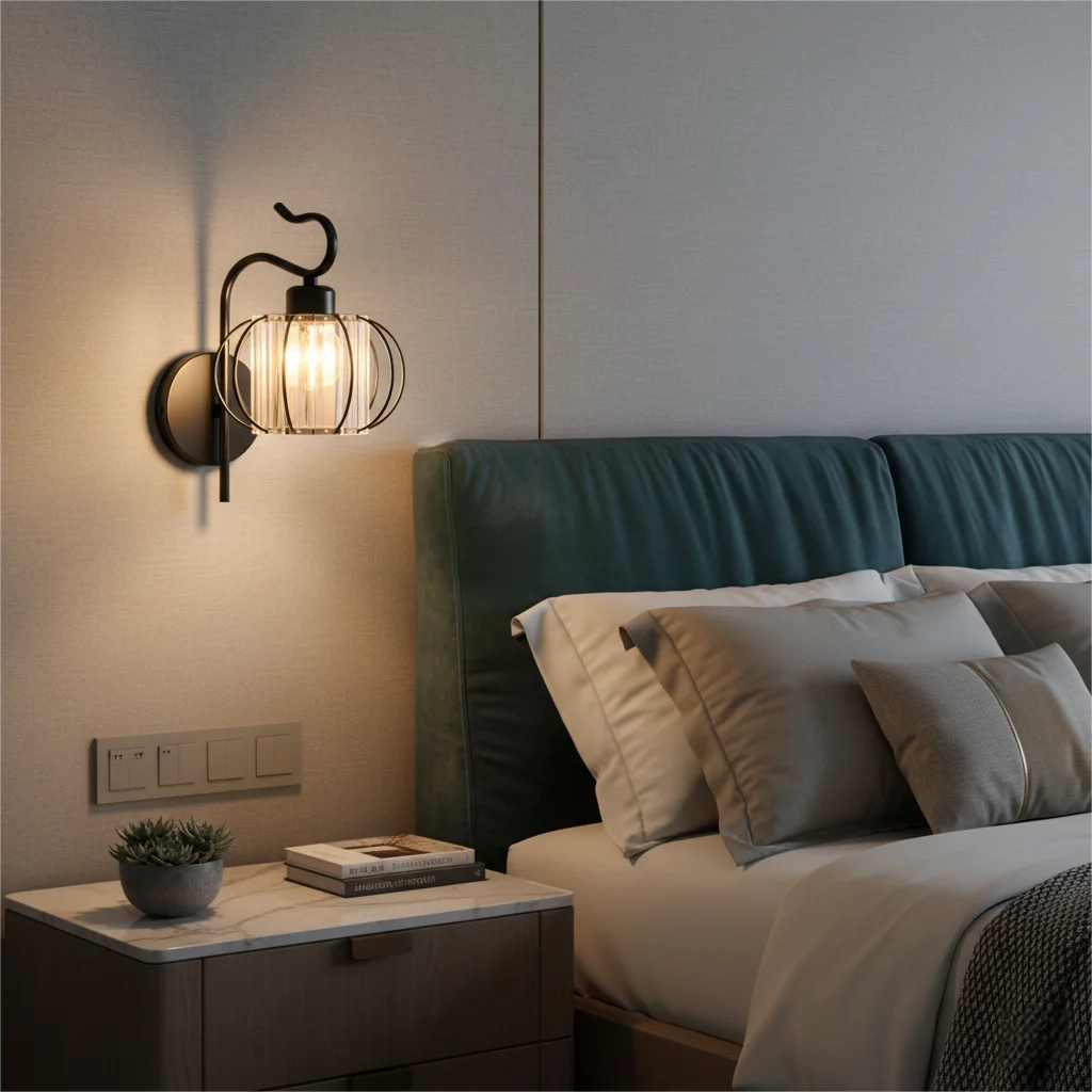 Modern Luxury Gold Wall Lamp Nordic Creative Crystal Sconce Living Room Hallway Bedside Indoor Decoration Metal LED Wall Light Qme