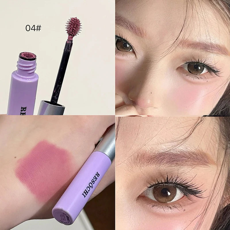 Low-saturation Purple Brown Eyebrow Tint Mascara Non-Smudge Natural 3D Waterproof Quick-Drying Eyebrow Dyeing Cream Cosmetics Qme 04 Purple-Pink 3g