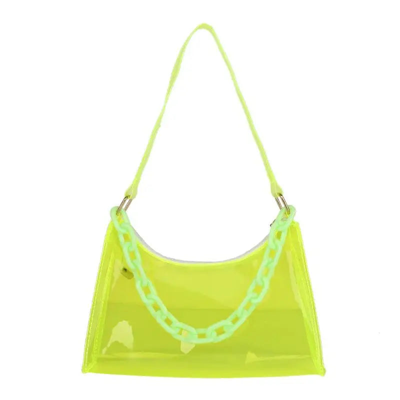 Transparent Jelly Bag Fashionable Messenger Shoulder Waterproof Qme Green