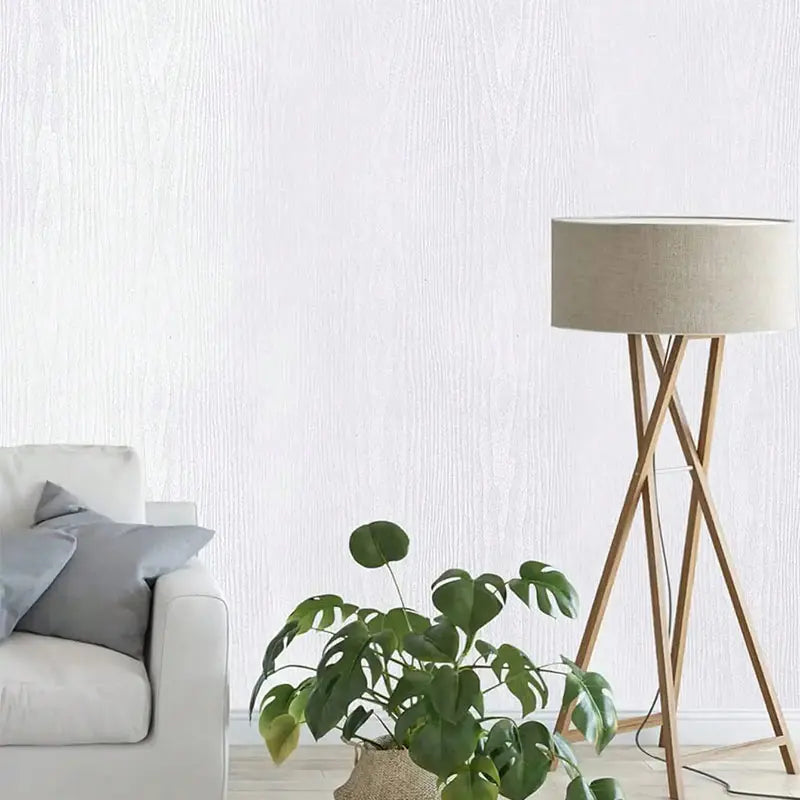 40cm Classic White Wood Grain Wallpaper Self Adhesive Wall Stickers for Kitchen Cabinet Desktop and Old Furniture Renovation Qme