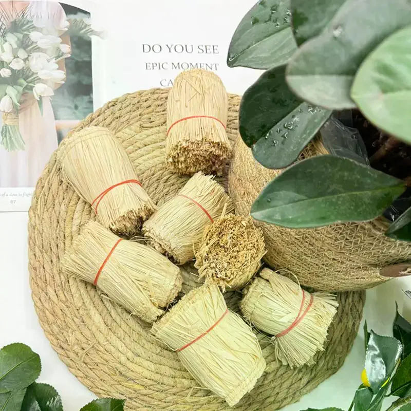 Natural Wedding Garland DIY Home Supply Background Wall Decoration Raffia Straw Tassels Jute Fringe Trim 1meter Qme