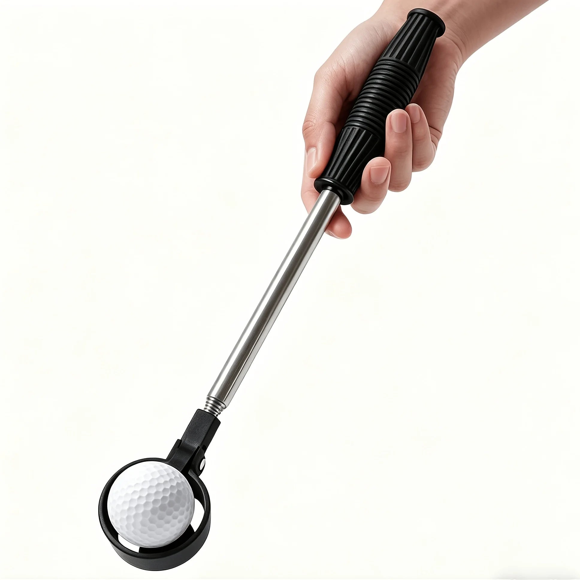 Telescopic Golf Ball Retriever, Stainless Steel Portable Golf Pick Up Tool, Premium Golf Accessory for Men Unique Golf Gift Idea Qme