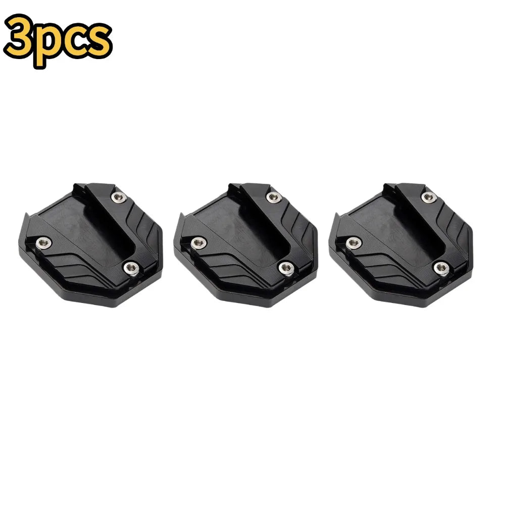 Aluminum Alloy Motorcycle Bike Kickstand Extender Foot Side Stand Extension Foot Pad Support Plate Motorbike Accessories Qme A-3pcs
