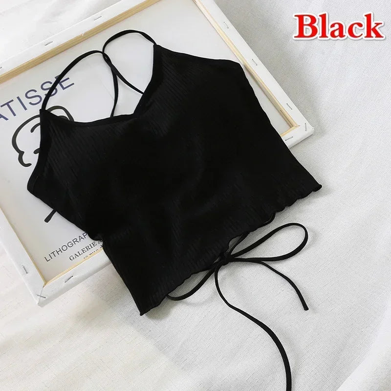 Summer Wild Solid Without Rims Gather Anti Emptied Wrapped Chest Qme One Size Black