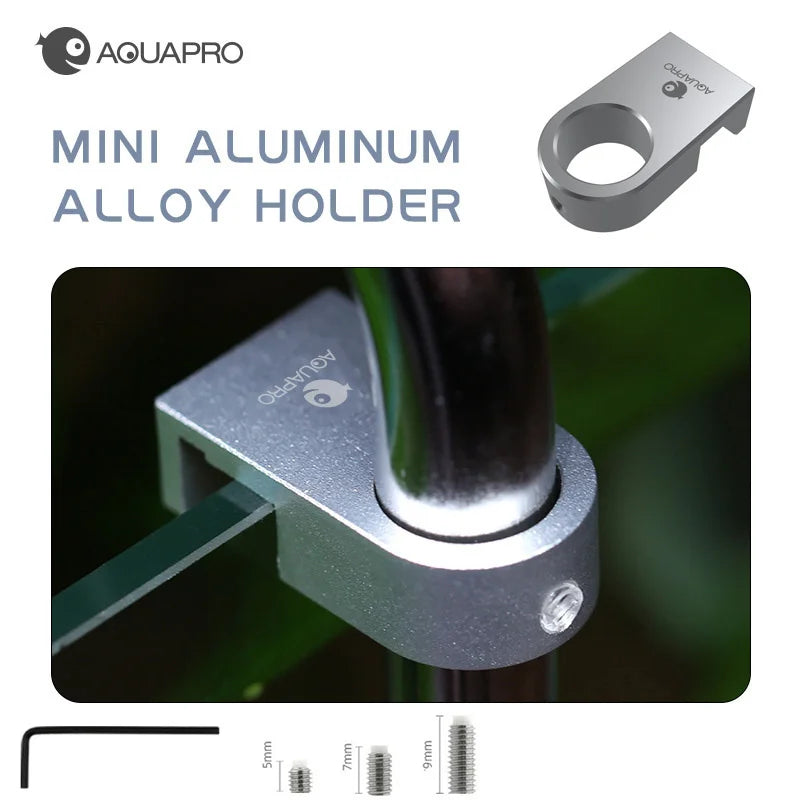 Aquarium Mini Aluminum Alloy Holder Fixing Bracket Aquatic Fish Plant Tank Feeding Clamps Water Tube Filters Accessories Foam Qme