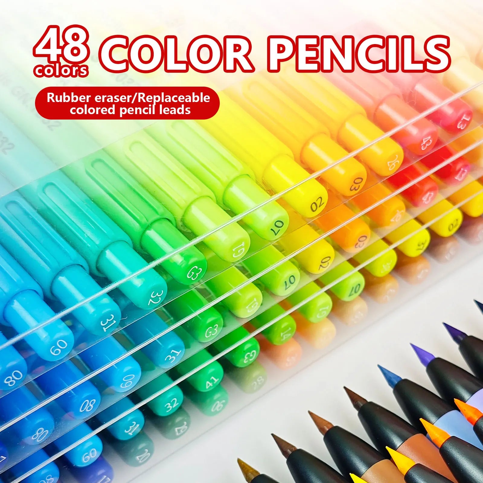 GN 24/48 Colors Retractable Erasable Colored Pencils Set Student Drawing Pencils for Coloring Classroom DIY Art Craft Supplies Qme