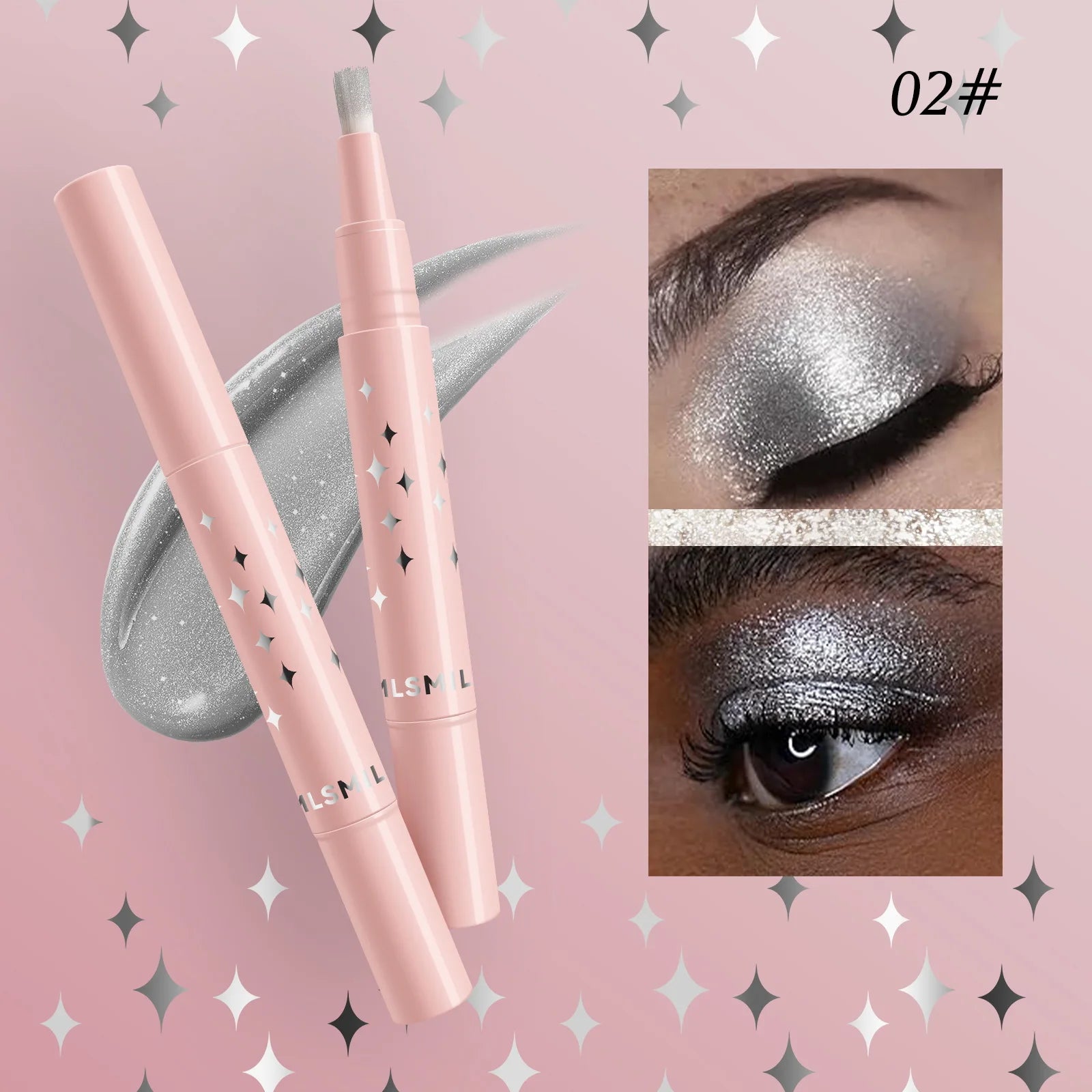 With Bristles Glitter Liquid Eyeshadow Cream Shimmer Bronzers Highlighter Makeup Gel Face Body Brighten Natural Contour Makeup Qme 02