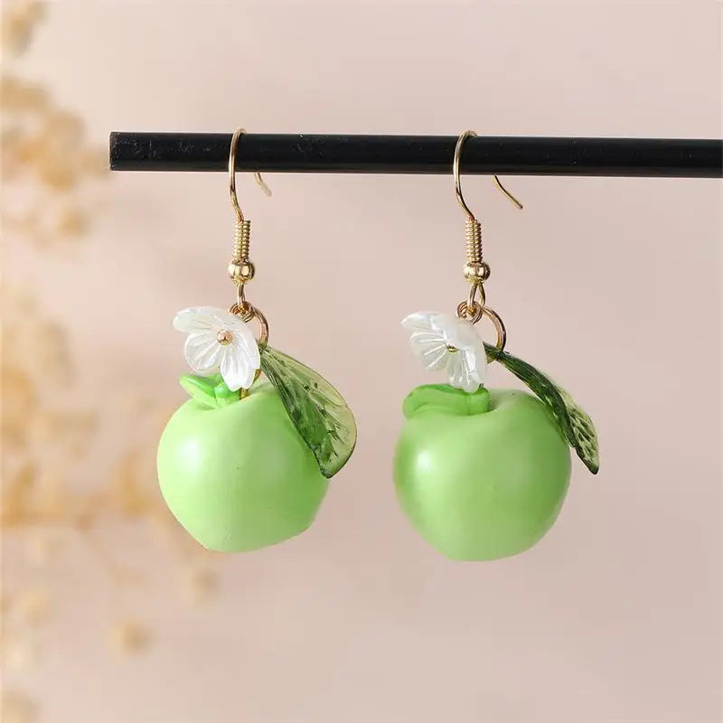 Cute 3D Mixed Fruit Pendant Earrings Vibrant Color Fashion Accessories for Women Vacation Wear Party Gift Qme A2