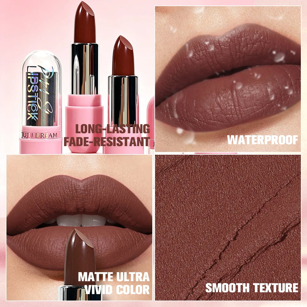 Long-lasting Pearlescent Lipstick Hydrating Smooth Non-stick Qme