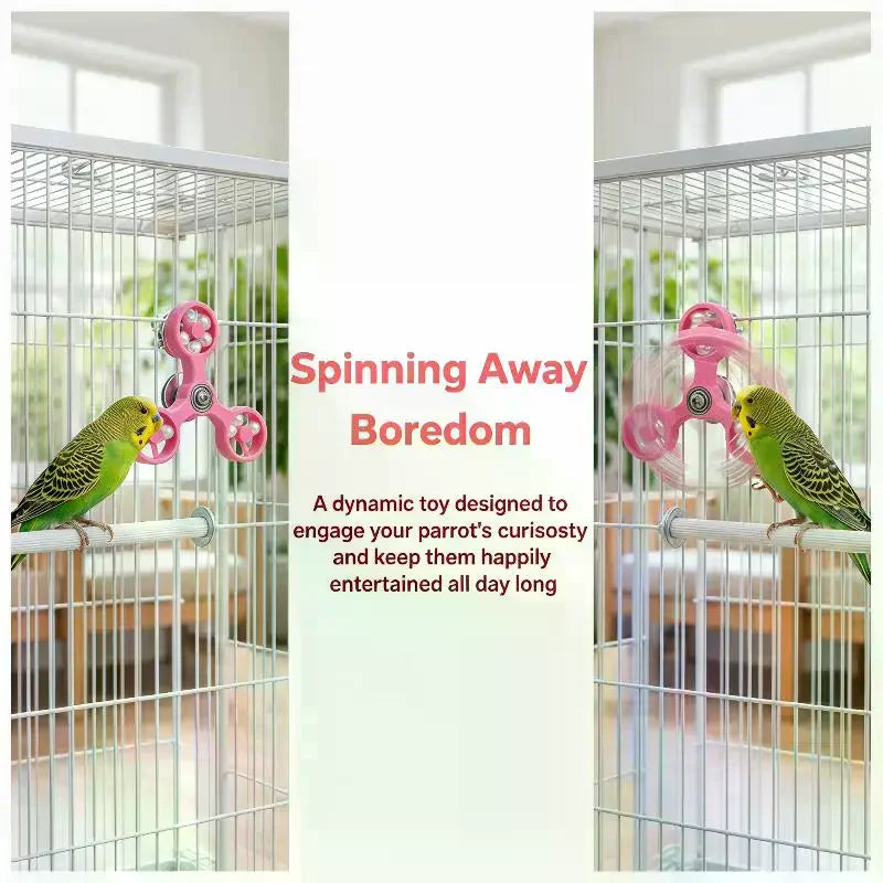 Cockatiel Conure Parakeets Interactive Bird Toys Rotating Spinner Qme