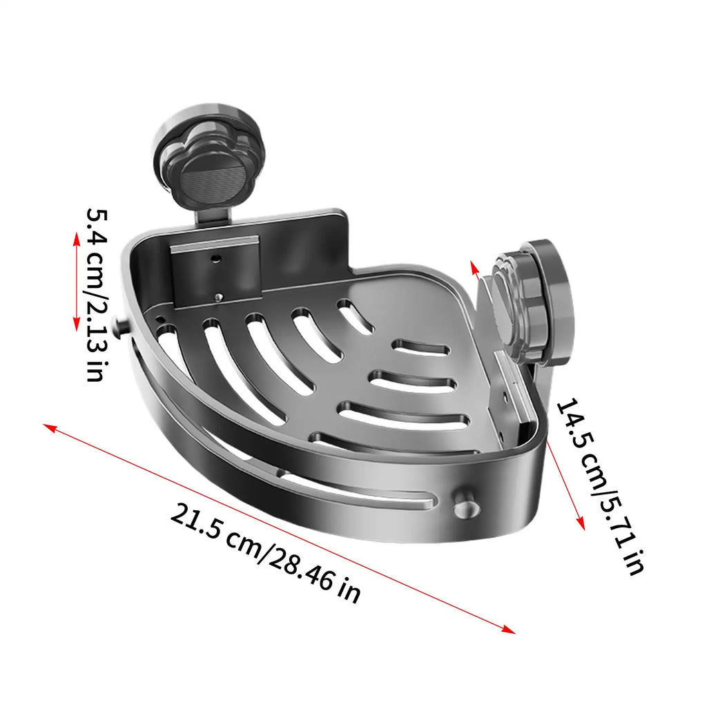 Corner Shower Shelves Suction Cup Rack Strong Suction Shower Shelves Corner For Shampoo Sponge Soap Body Wash Bathroom Qme