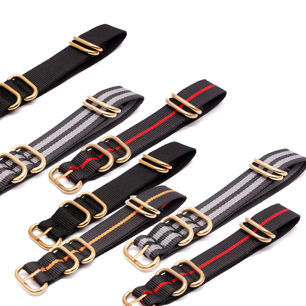 18MM 20MM 22MM 24MM Golden Round Buckle Watch Accessories Hot Fashion Simple Stripe Design Sport Watch Bands Qme