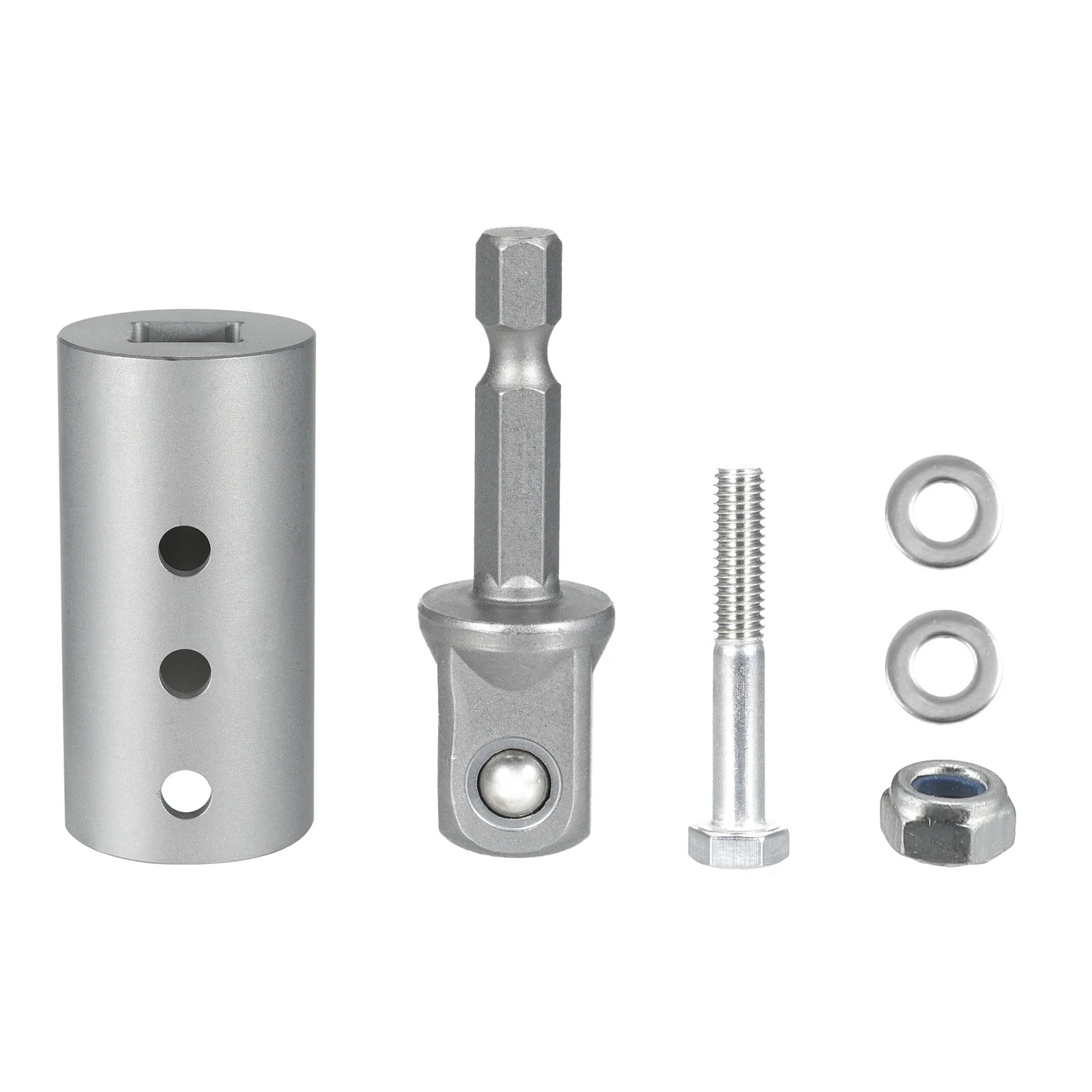 Stainless Steel Trailer Jack Drill Adapter Kit with 1/2'' Socket Adapter Bit Compatible with 1 Inch Jack Drive Shaft Qme A