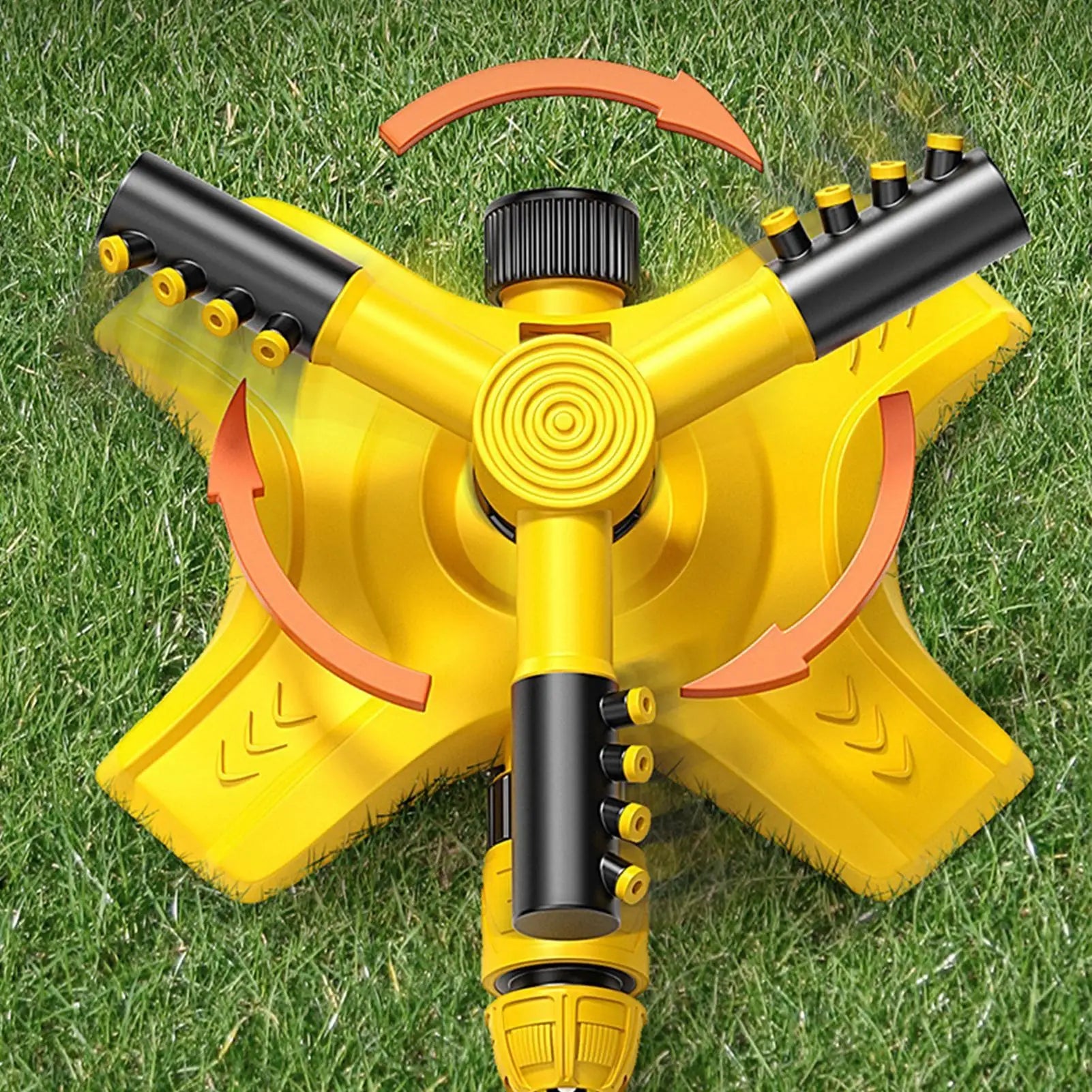 Sprinklers for Yard 3-Arm 360 Degree Rotating Automatic Adjustable Tool Kids Water Sprinkler for Backyard Garden Patio Park Qme